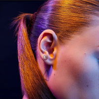 Piercing Astro en Or blanc 18K serti d'un diamant - Lion
