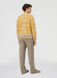 YELLOW AND CAMEL OPPOSITES DANCE CREWNECK