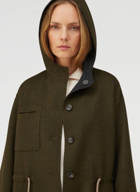 ANTHRACITE AND MUSK ROPE REVERSIBLE PARKA