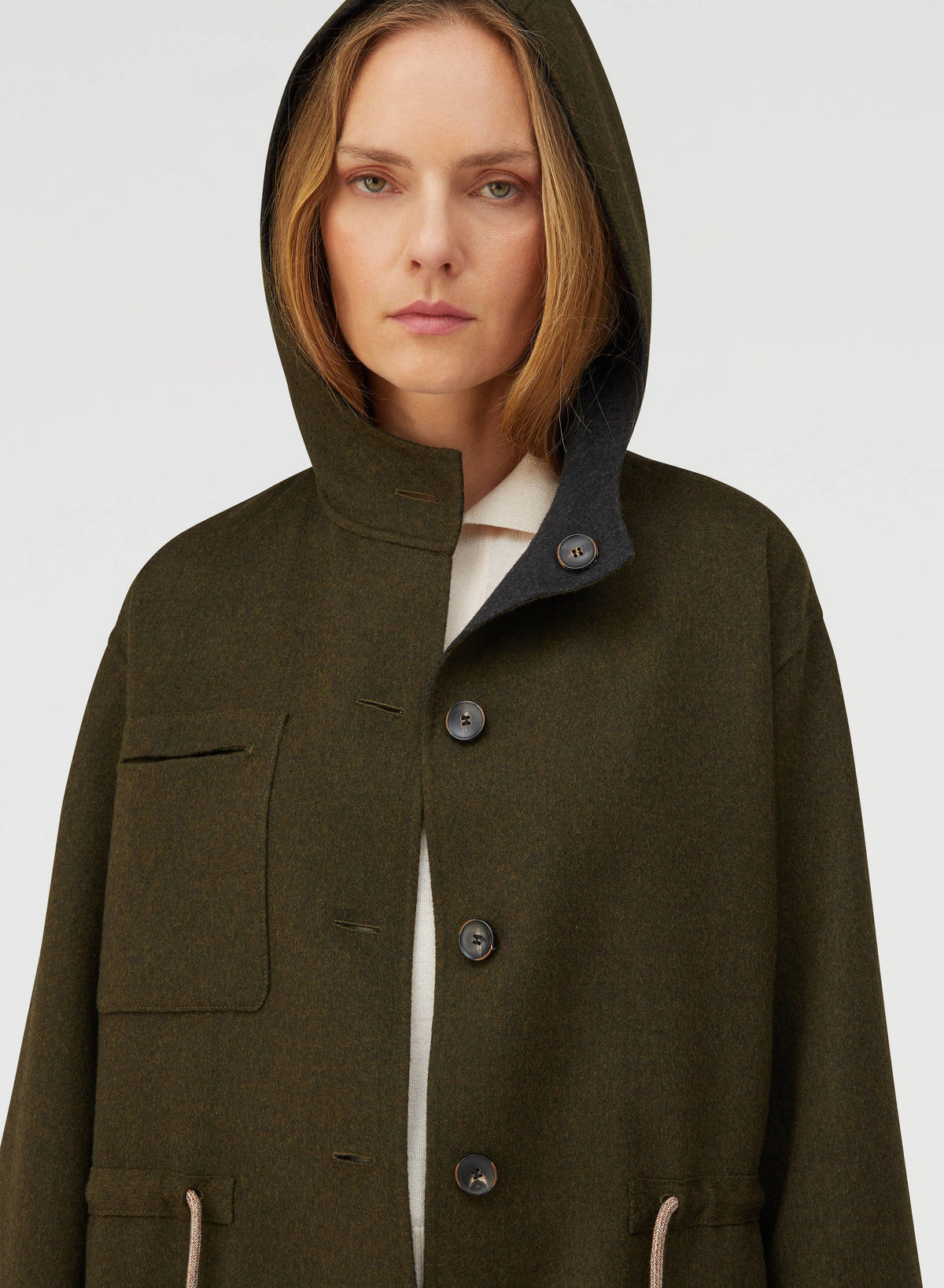 ANTHRACITE AND MUSK ROPE REVERSIBLE PARKA
