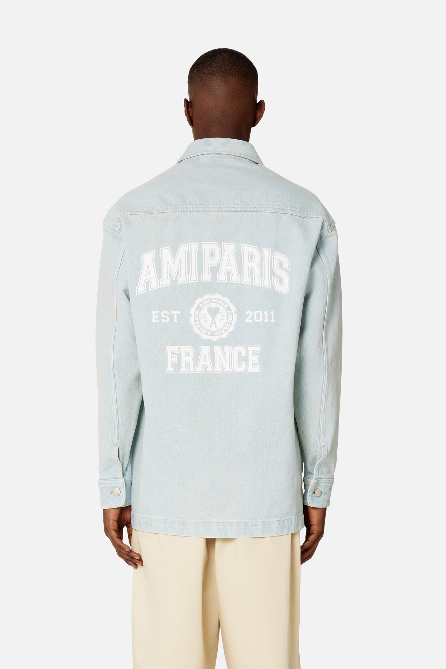 Surchemise Ami Paris oversize imprimée - Bleached Blue
