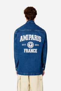 Surchemise Ami Paris oversize imprimée - Used Blue