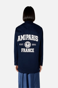 Surchemise Ami Paris oversize imprimée - Nautic Blue
