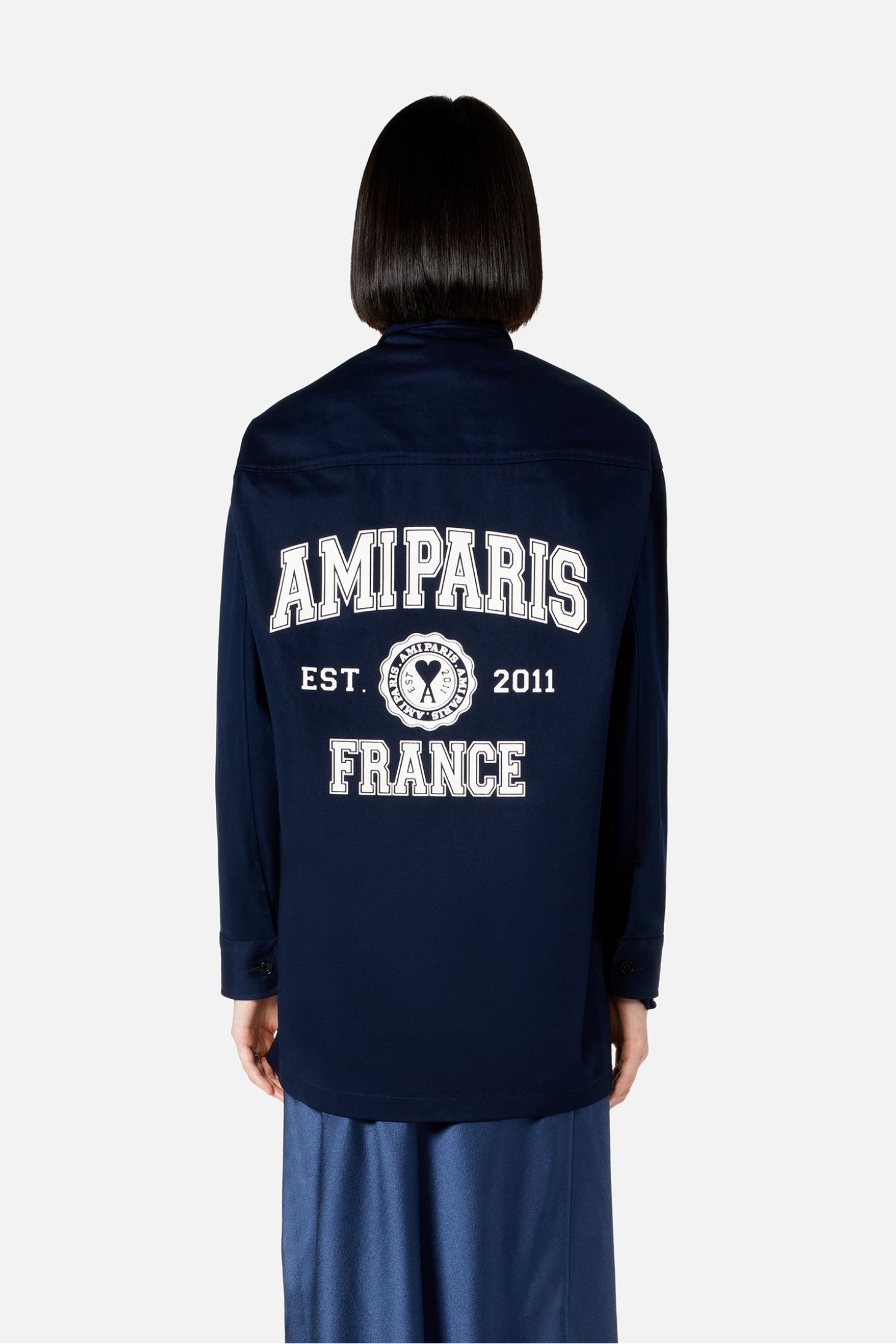 Surchemise Ami Paris oversize imprimée - Nautic Blue