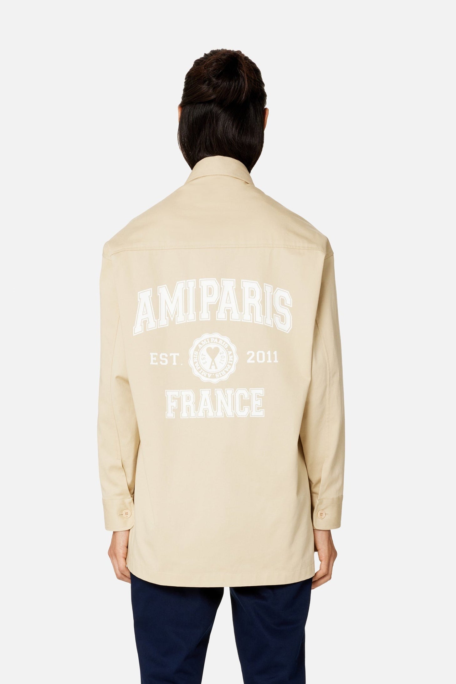 Surchemise Ami Paris oversize imprimée - Vanilla