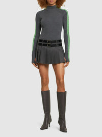 Haut manches longues en laine - Gunmetal & Apple