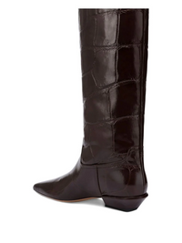 Bottes Bettina en cuir embossé - Ebano