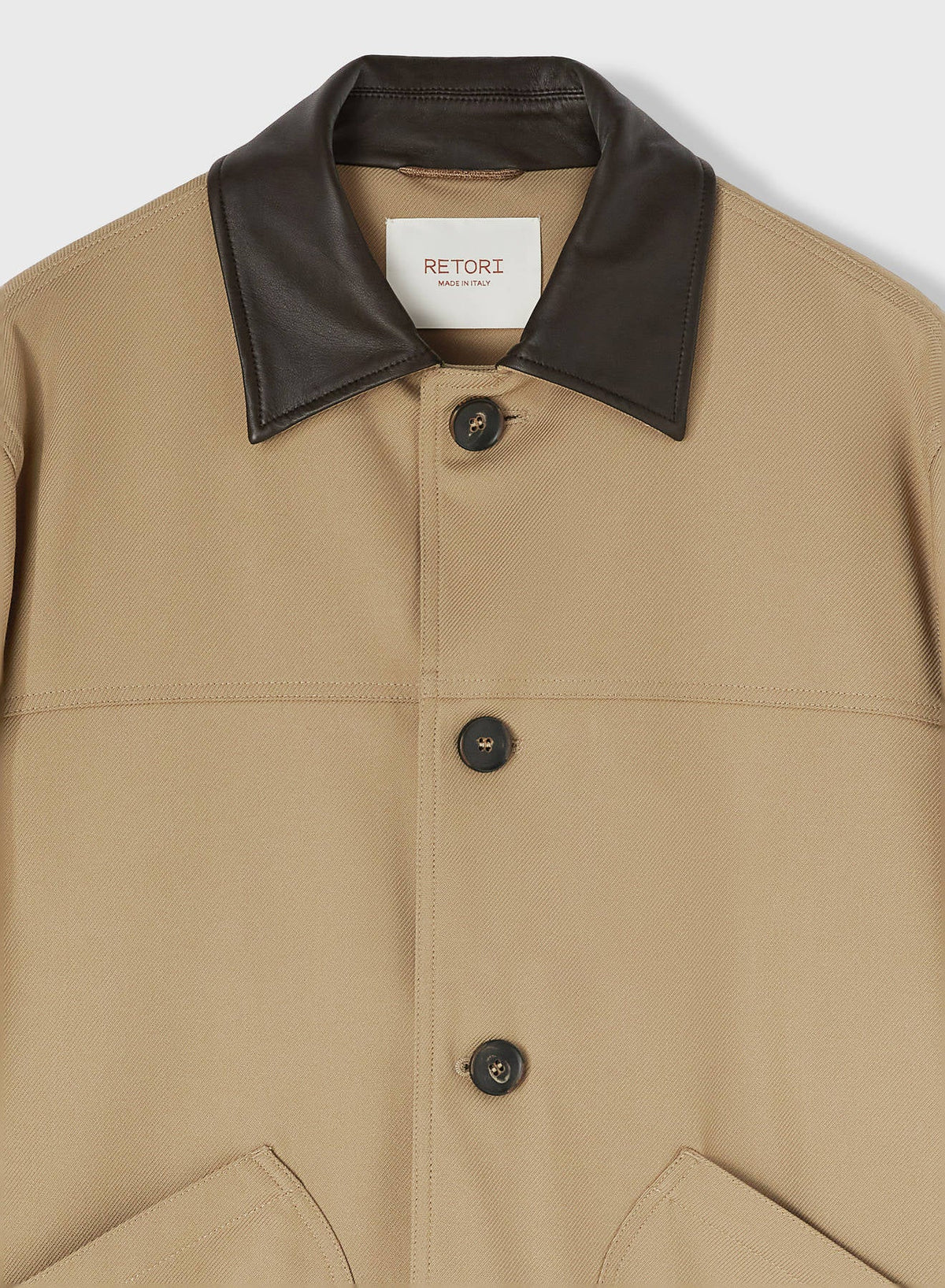 SAND AND CHOCOLATE FIELD JACKET WITH LEATHER DETAILS (NR)