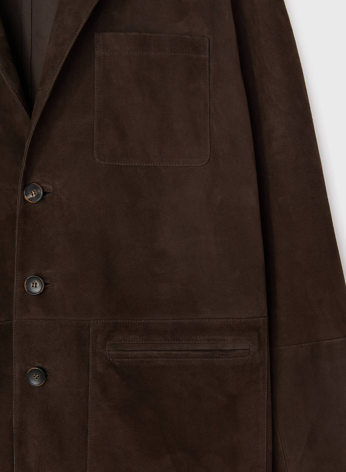 CHOCOLATE SUEDE SINGLE BREASTED BLAZER