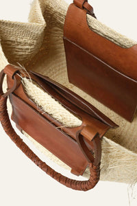 Brown / Eclipse Solar Bag in Ecru