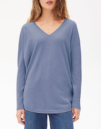 Oversized cashmere V jumper - Anthracite