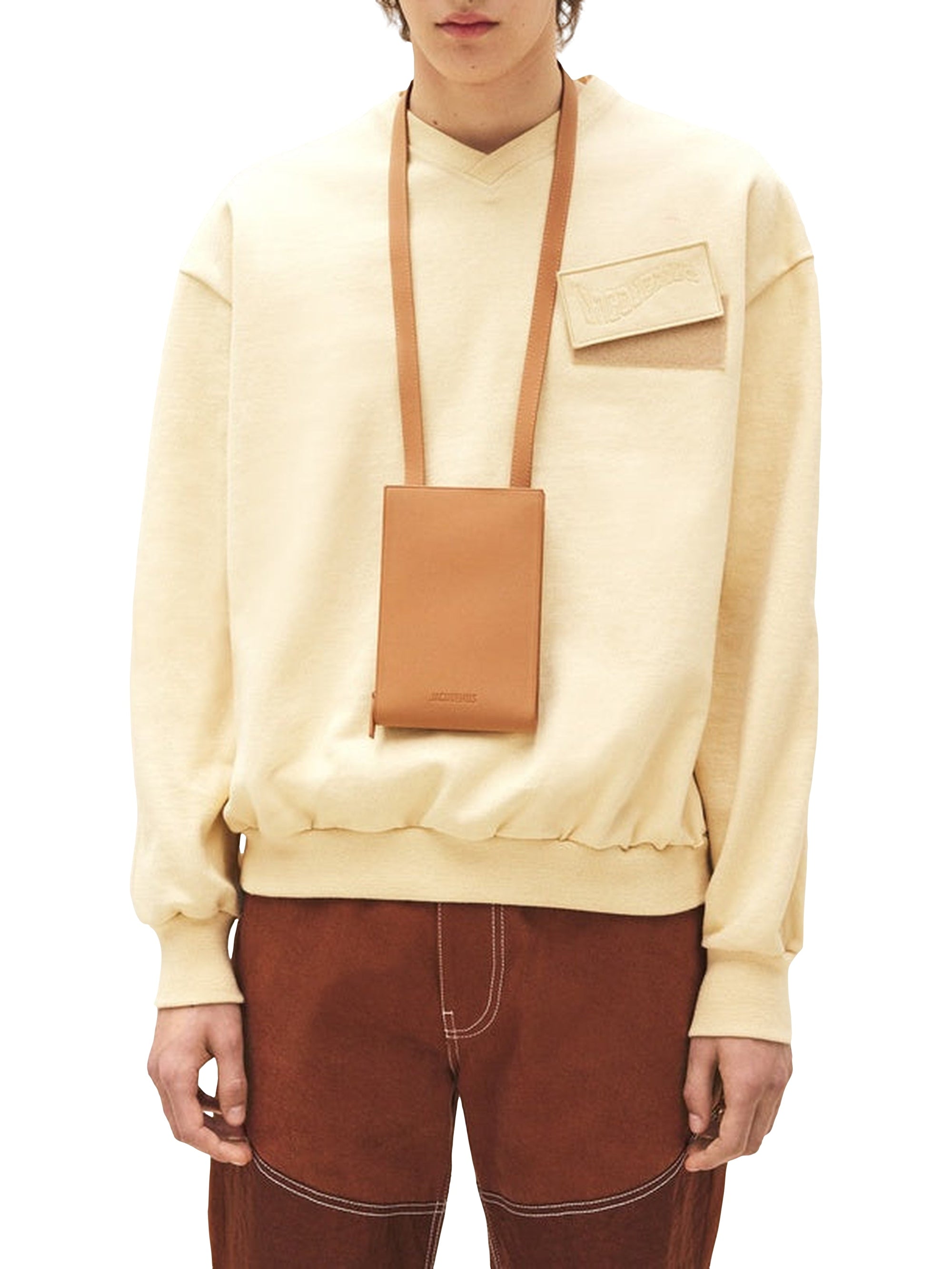 Portefeuille Gadju avec logo en cuir - Light Brown