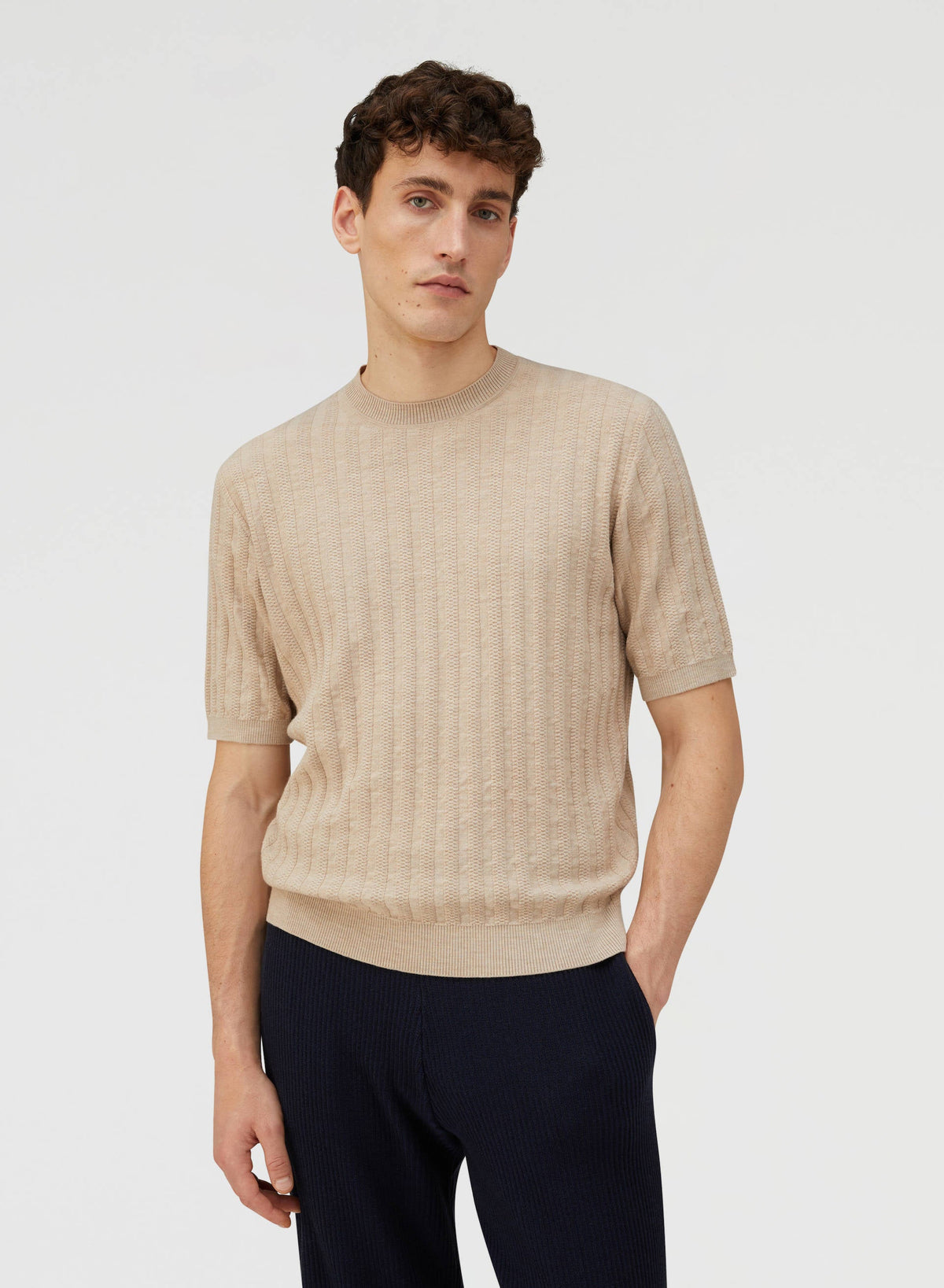 NATURAL MINI CABLE TSHIRT