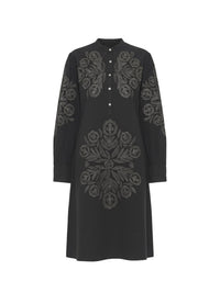 Robe courte brodée Eglantine - Black