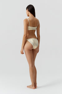 Elba Iridescent Bralette Bikini Top - Gold