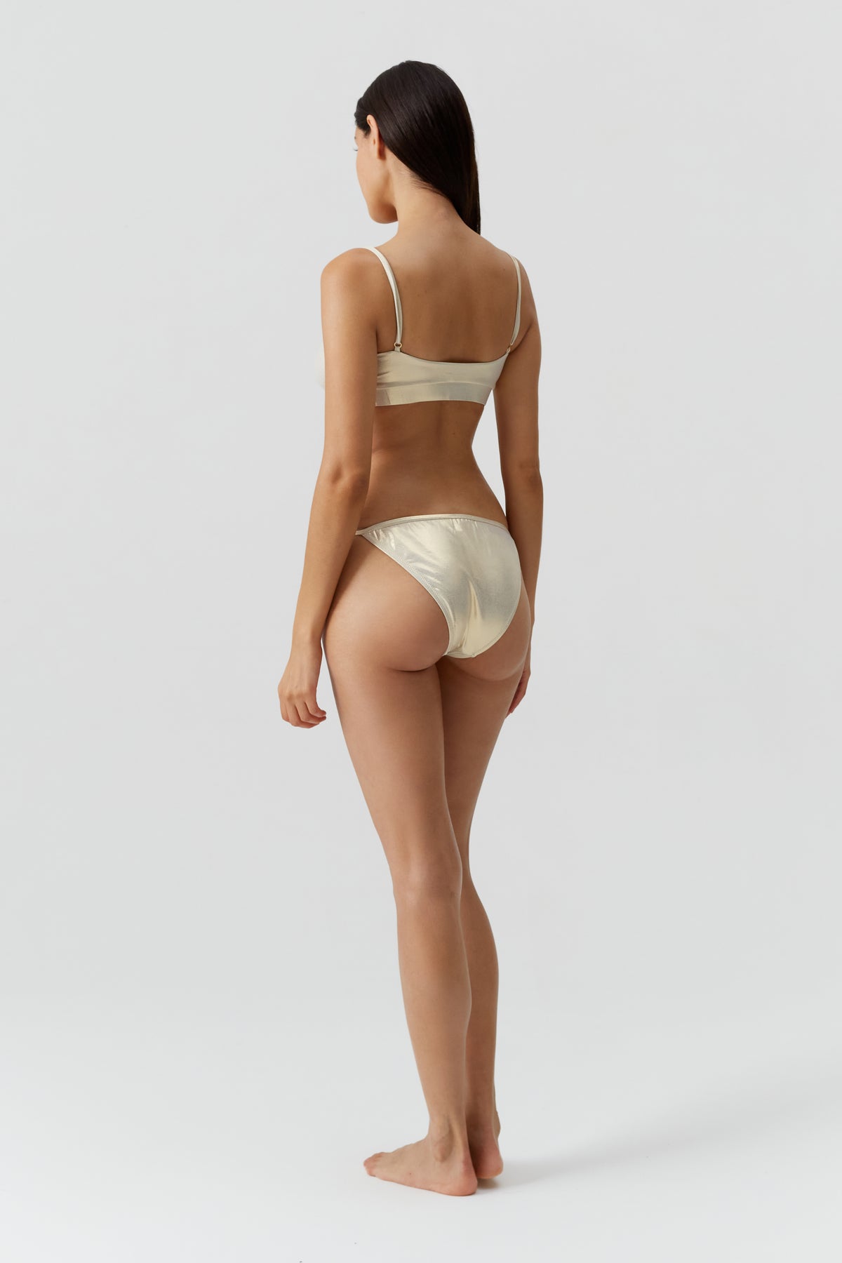 Elba Iridescent Bralette Bikini Top - Gold