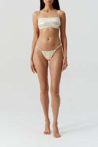 Elba Iridescent Bralette Bikini Top - Gold
