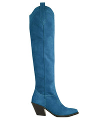 Bottes Eleanore 55 en daim - Blue Petrol Suede