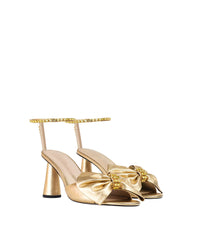 Sandales à talons Elegie en cuir - Gold