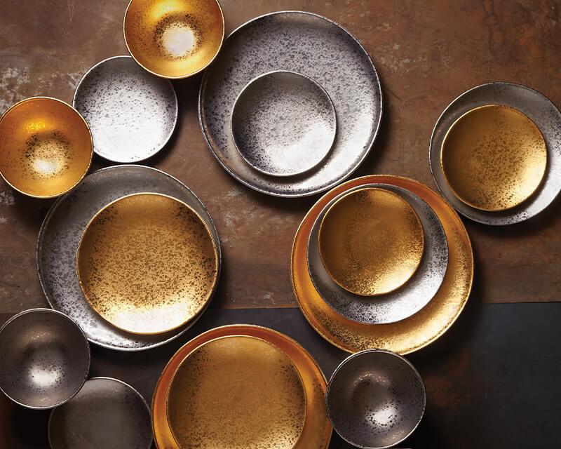 Saladier Alchimie en porcelaine - Platine