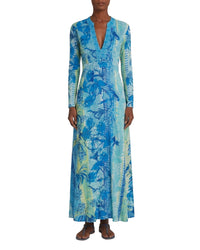 Long printed caftan - Blue