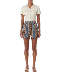 Beatrice print shorts - Brown