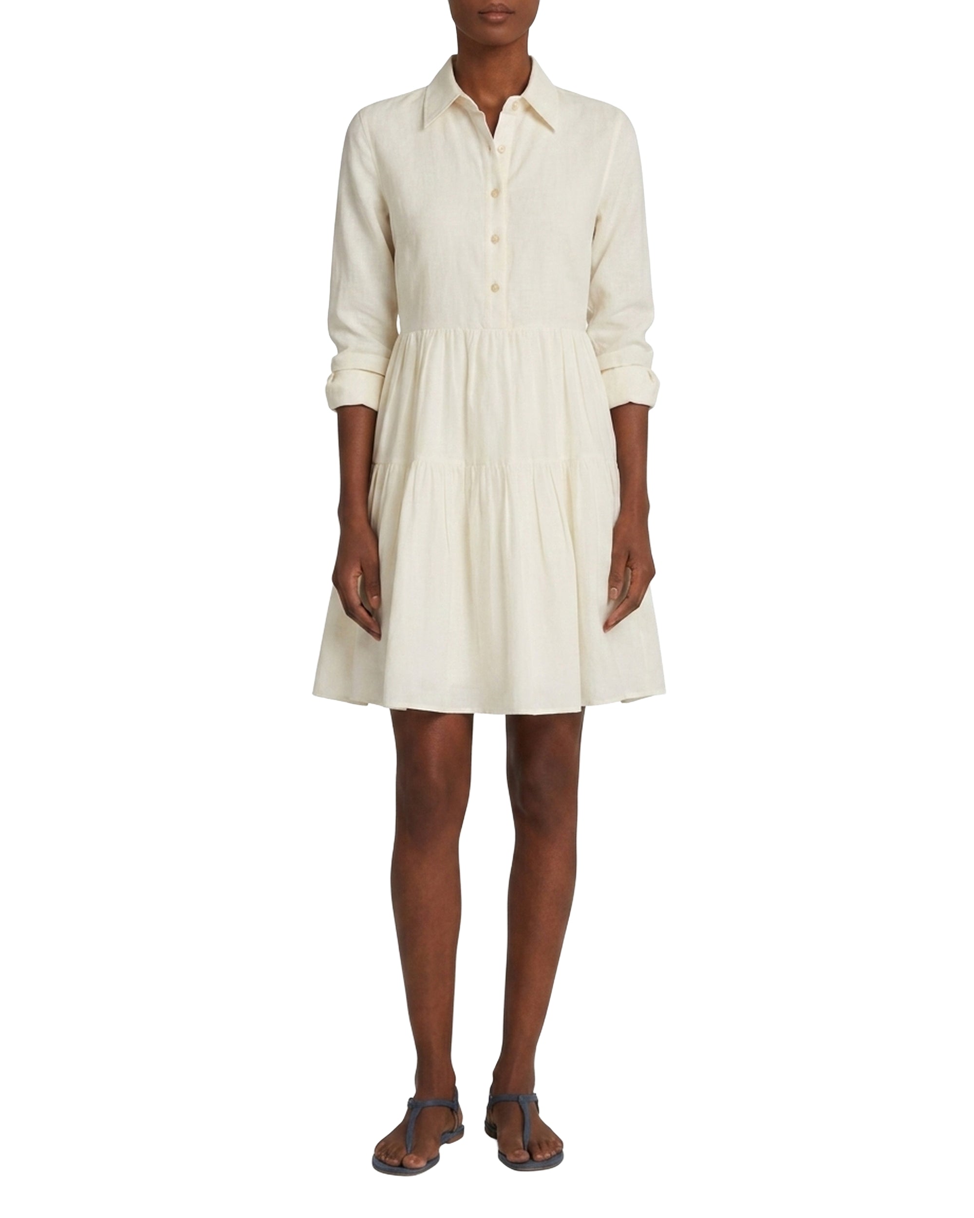 Robe midi à boutons - Milk