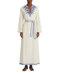 Belted long caftan - Milk