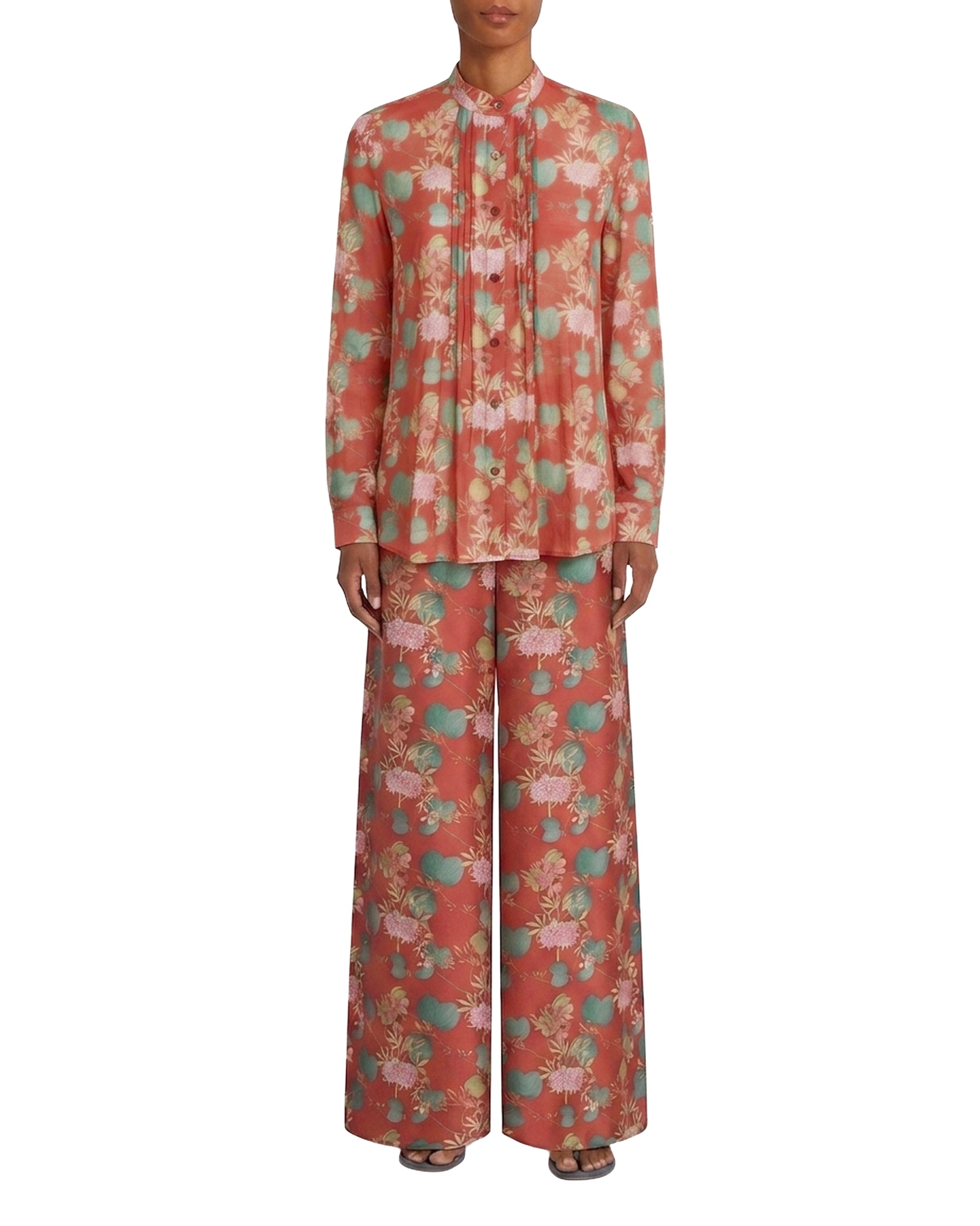 Chiara print blouse - Burgundy
