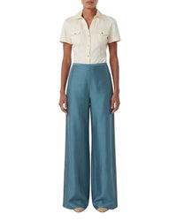 Blair silk trousers - Sea Blue