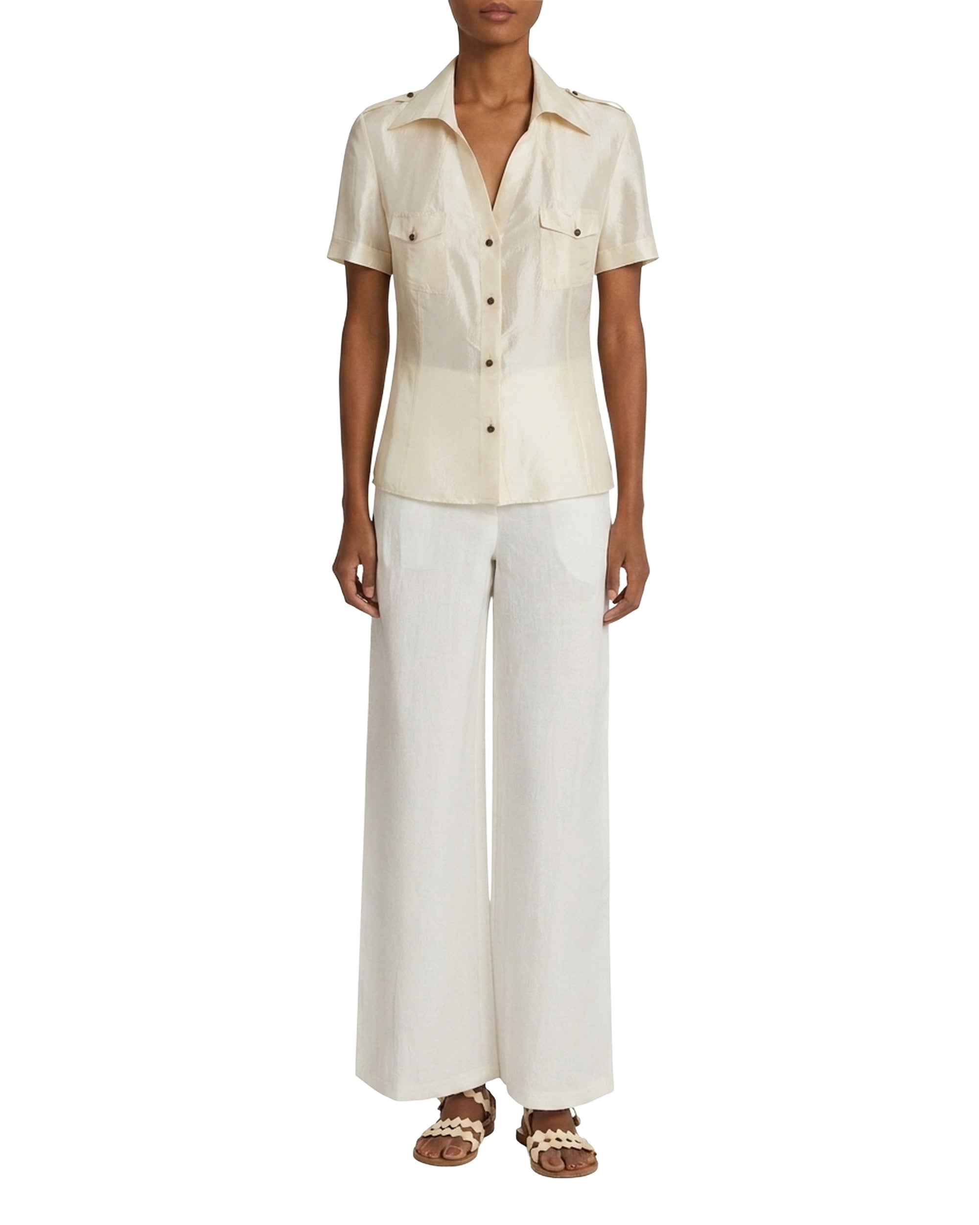 Chemise Selena en soie - Ivory