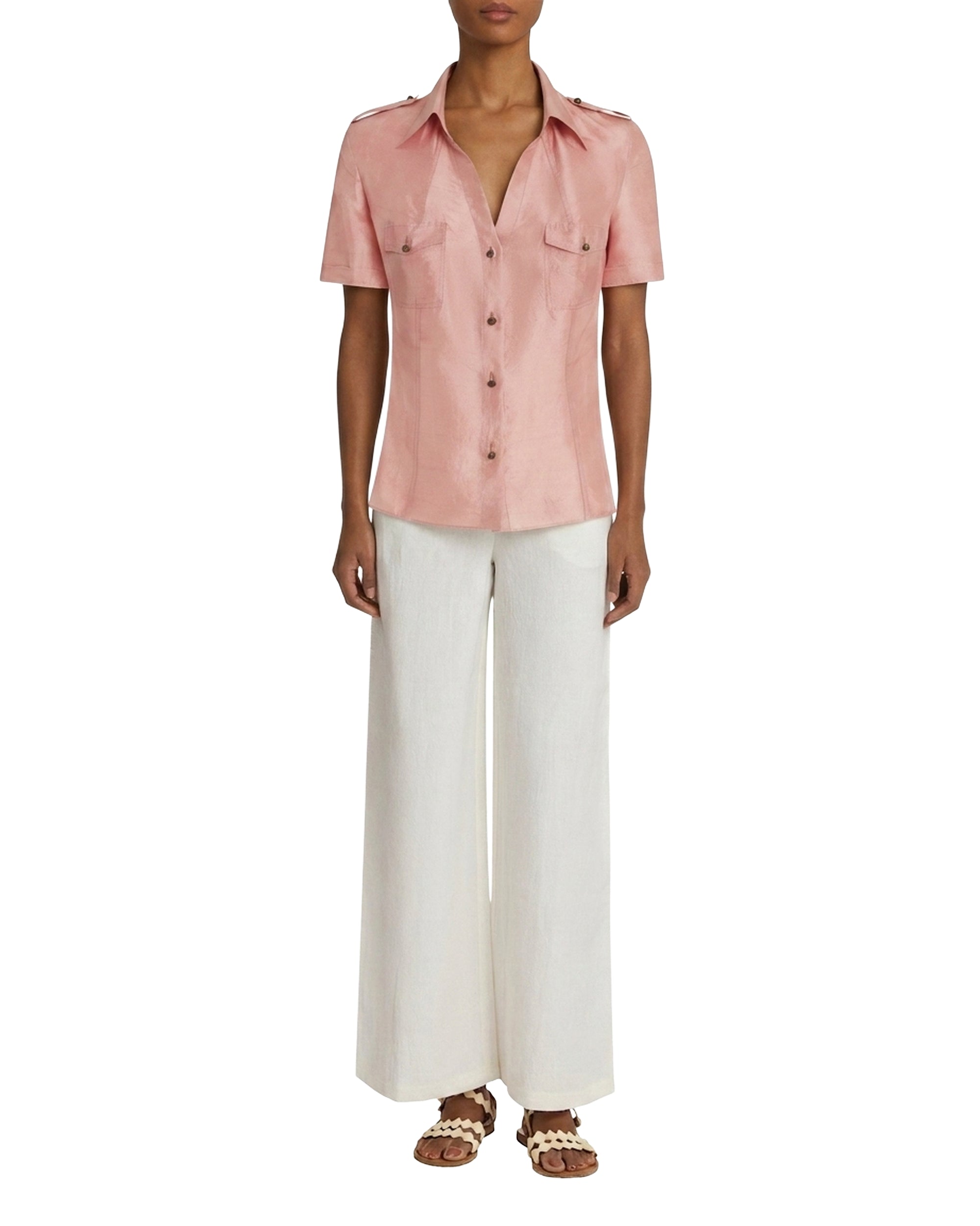 Chemise Selena en soie - Light Pink