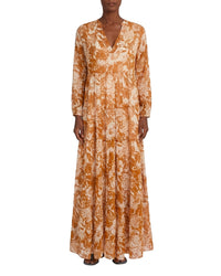 Long printed caftan - Brown