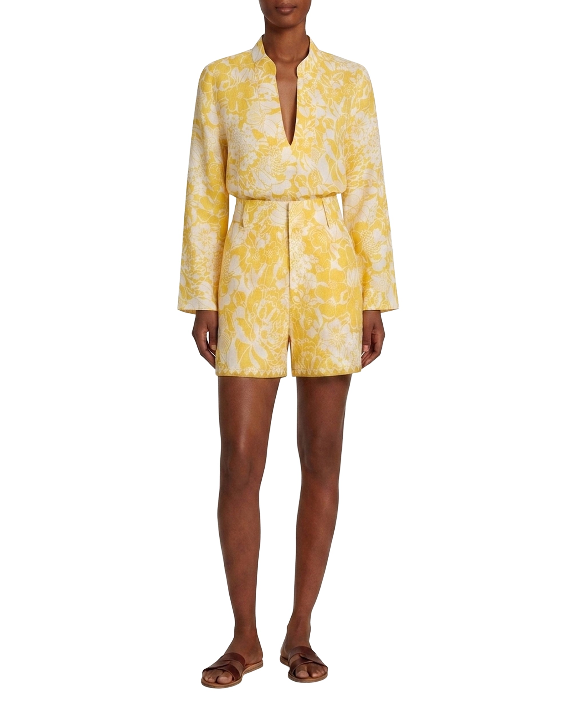 Linen shorts - Yellow
