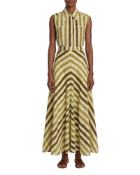 Marta long skirt in silk - Kiwi