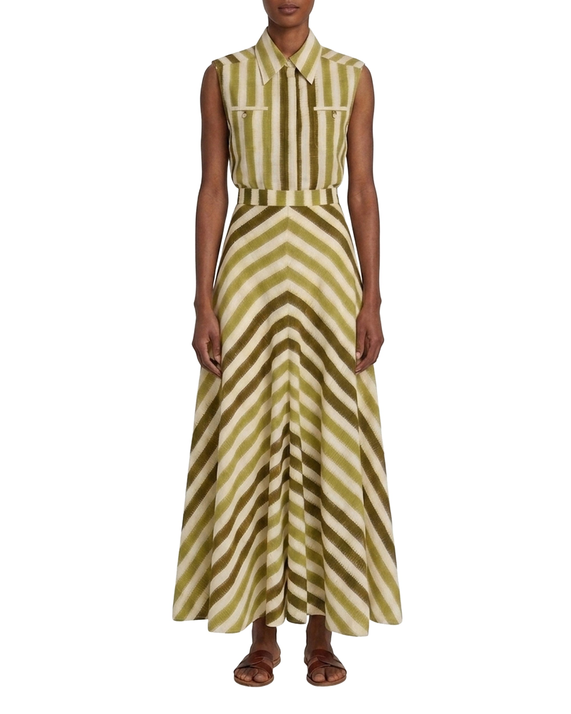 Marta long skirt in silk - Kiwi
