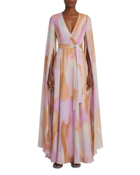 Robe longue Clio en soie - Lilac