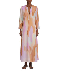 Jenna long silk caftan - Lilac