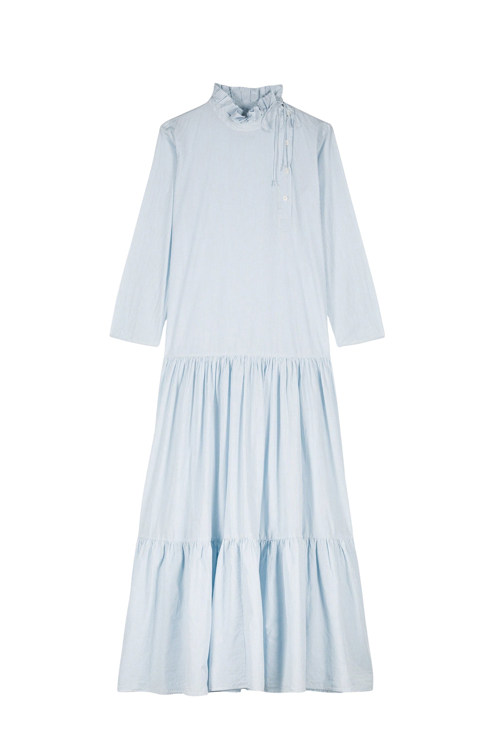 Robe Emil rayures coupe longue - Blue