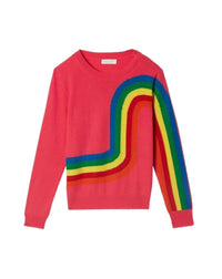 Pull ras de cou Arc-en-ciel en cachemire - Pitaya