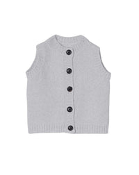 Baby cashmere sleeveless cardigan - Givre
