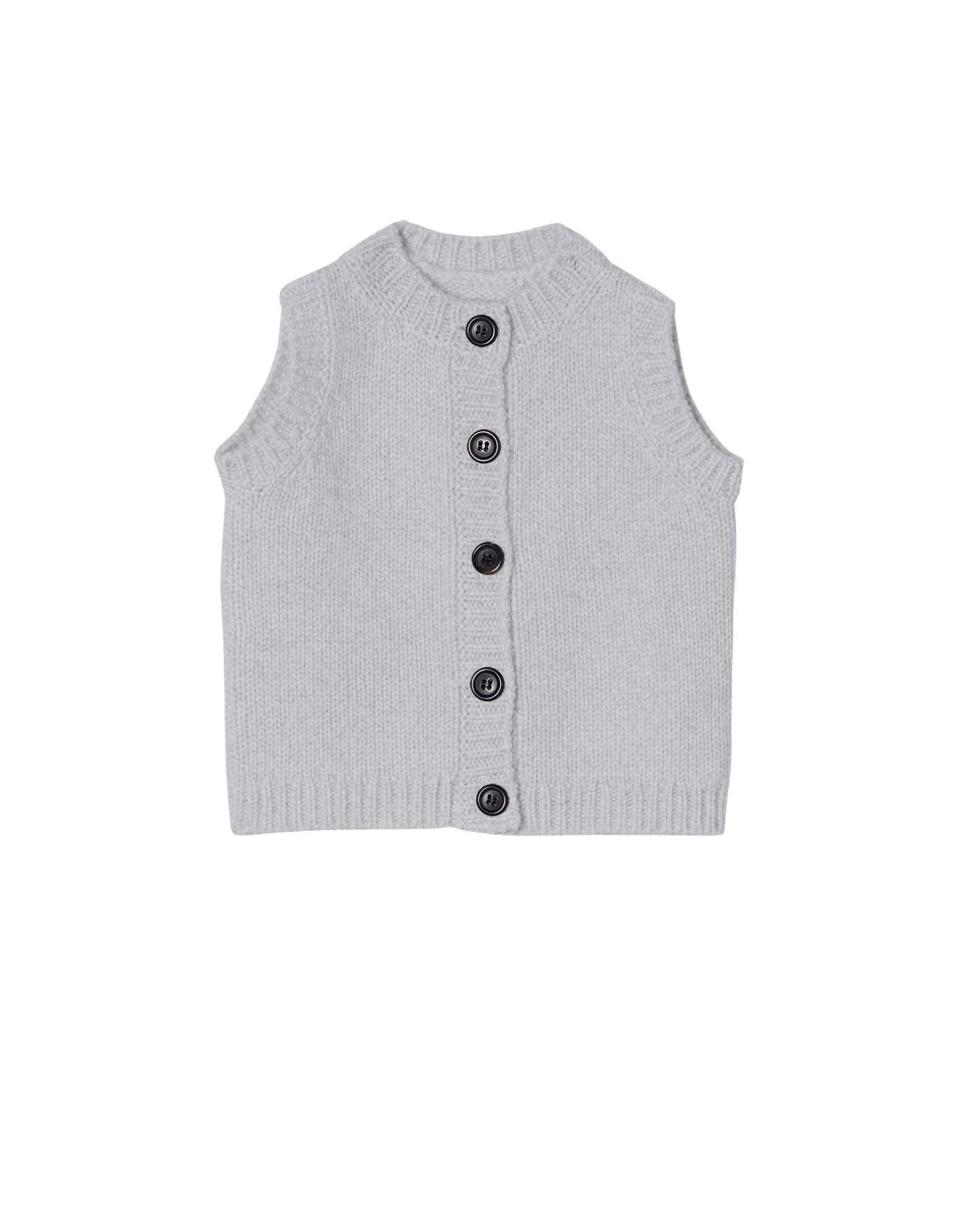 Baby cashmere sleeveless cardigan - Givre