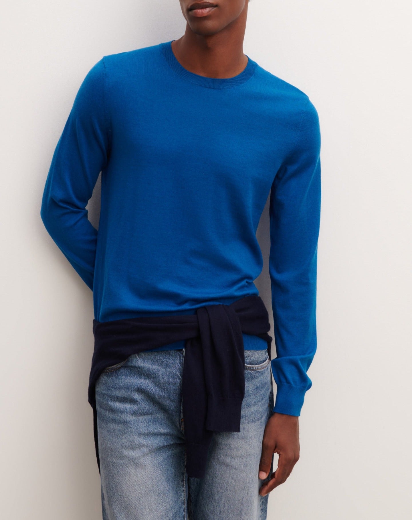 RECO100Pull col rond classique - Bleu