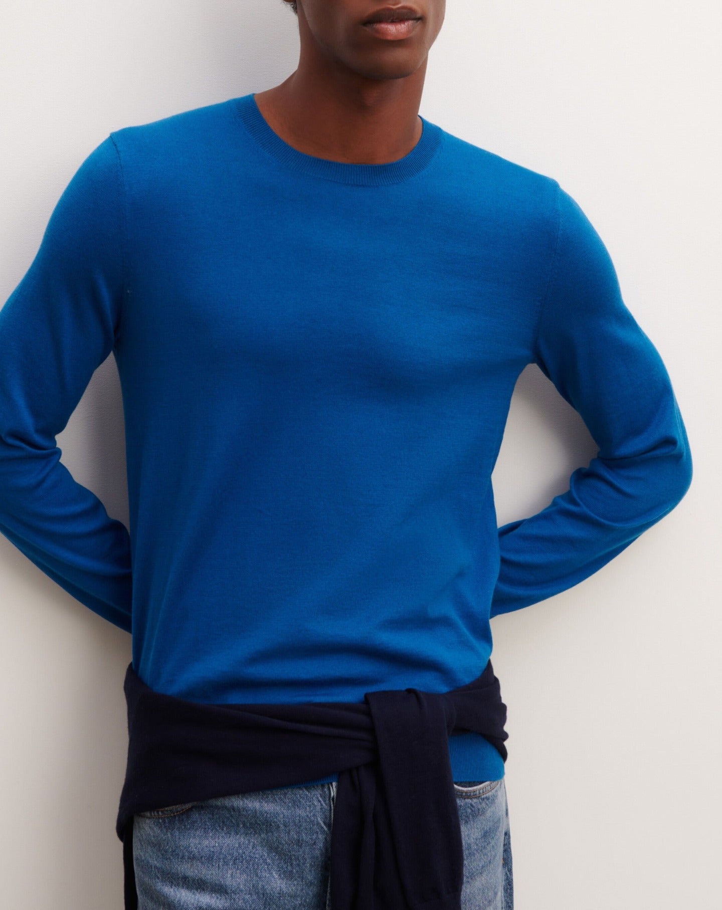RECO100Pull col rond classique - Bleu