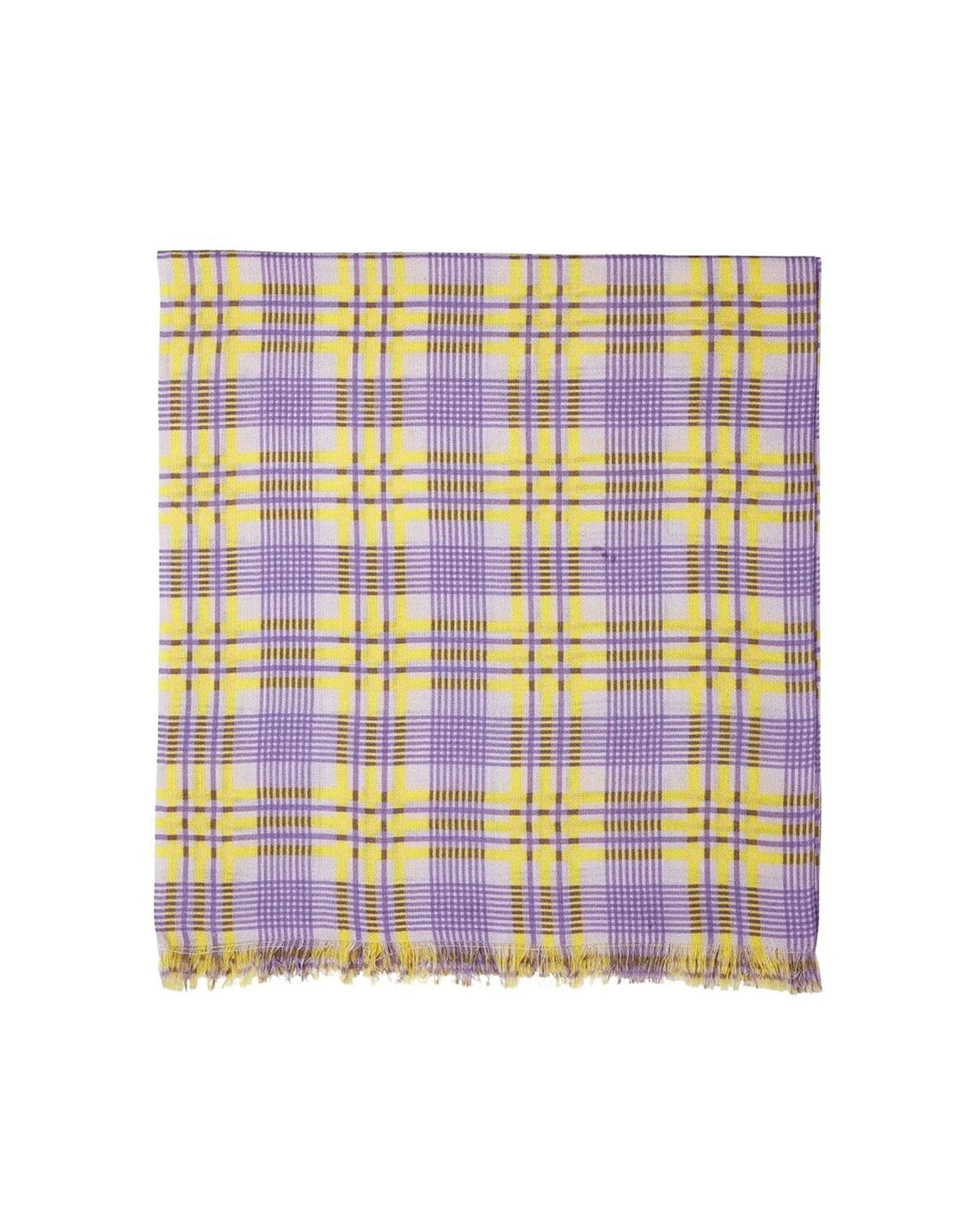 RECO100Étole Imprimé Tartan Été - Glycine