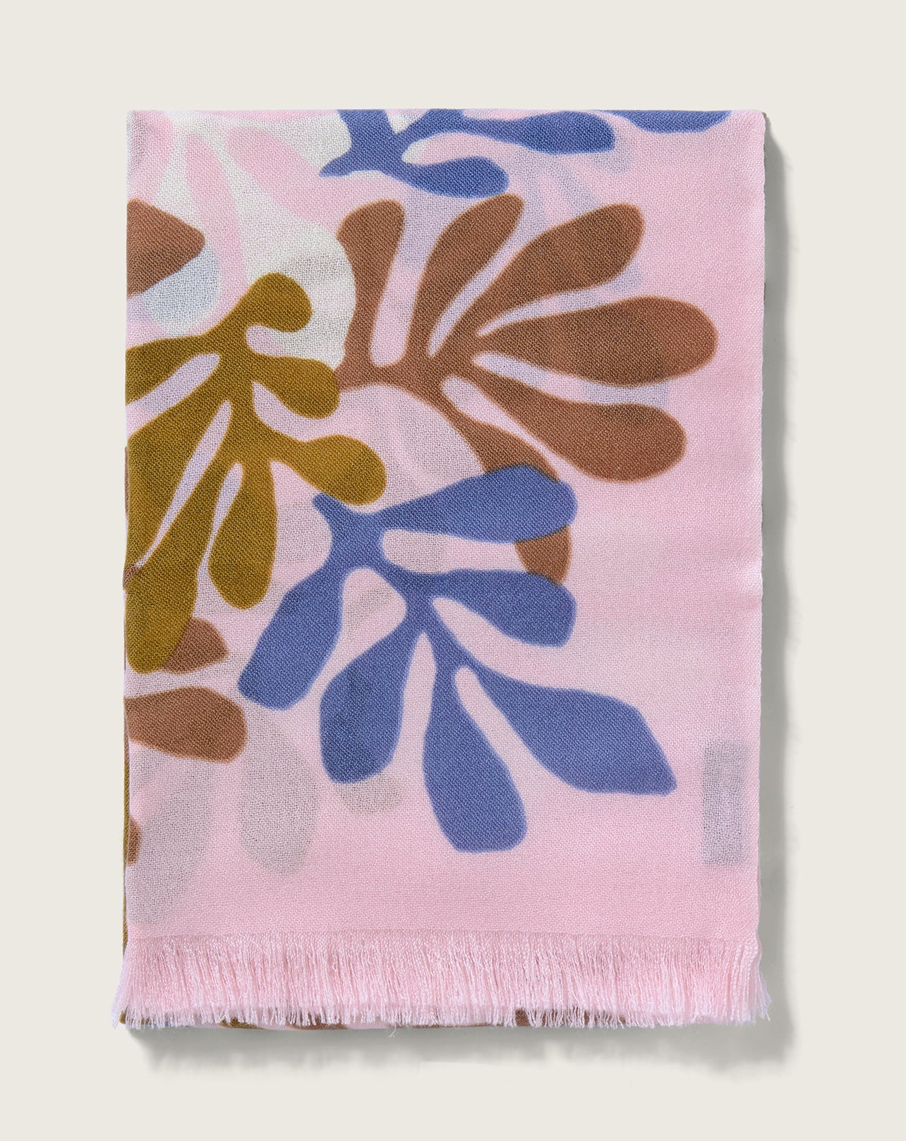 RECO125Étole Imprimé Feuilles Camouflage - Cerisier