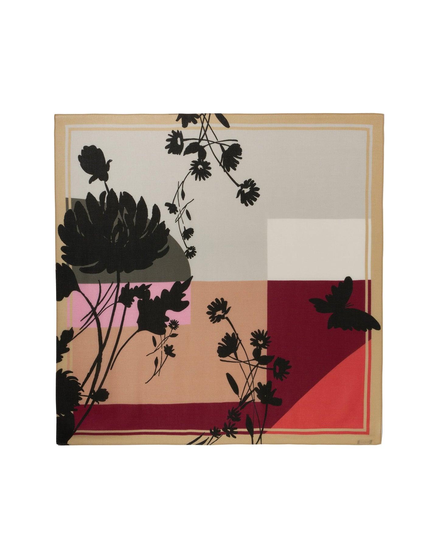 RECO120Carré Imprimé Patchwork Minimaliste Et Fleurs - Multicoloris