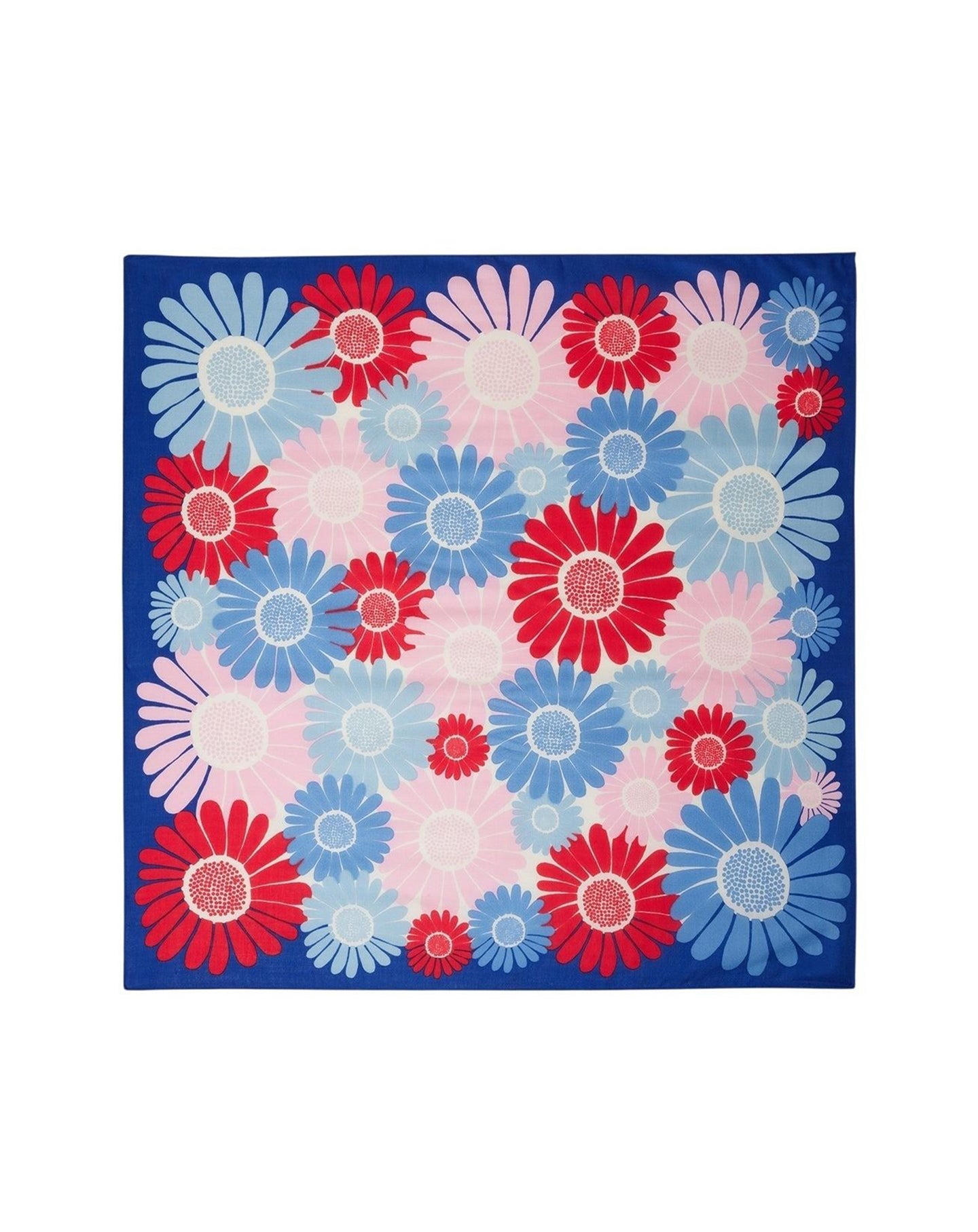 RECO110Carre Imprimé Daisy - Bleu Delphinium
