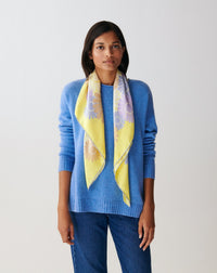 RECO75Carré En Soie Imprimé Daisy - Jaune Buvard