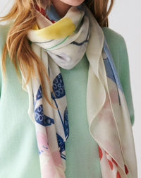 RECO125Carré Imprimé Bouquet Naïf - Multicoloris